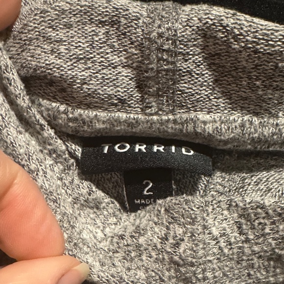 Torrid Gray Hooded Sweatshirt - Picture 2 of 3